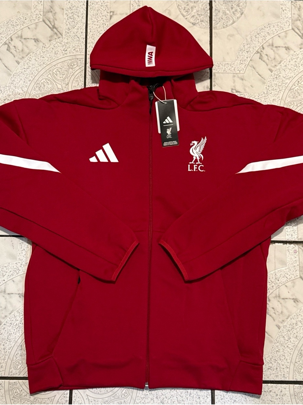 New Adidas Liverpool FC Z.N.E. Anthem Jacket Red Men’s Size Medium JW5484